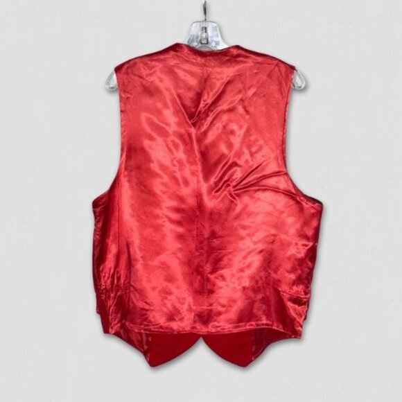 Vintage Rubie's Costume Red Velvet Vest Unisex XL - Picture 2 of 7